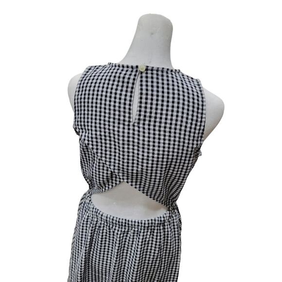 Loft Women's Gingham Midi Dress Size XS Crossover Back Pockets - Picture 11 of 16